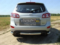 Защита задняя (уголки) 60,3 мм Hyundai Santa Fe 2010